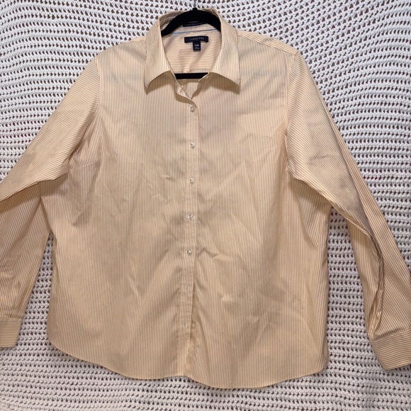 Lands' End Women's Yellow And White Striped Long Sleeve Size 22W - Picture 1 of 4